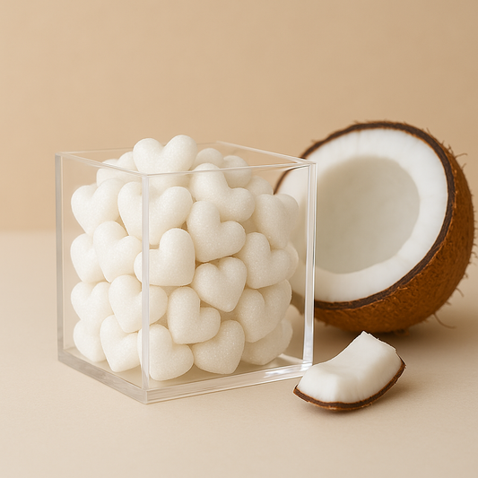 Minis coeurs de gommage Noix de coco